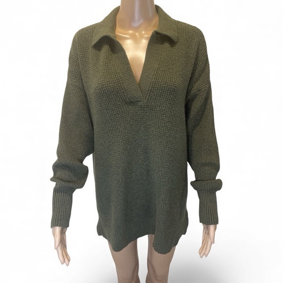 Aerie Olive Green Knit Sweater size M - Picture 1 of 3